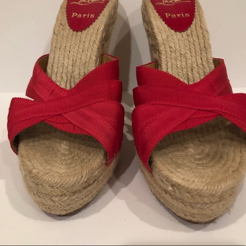 Authentic Christian Louboutin Espadrille Wedge